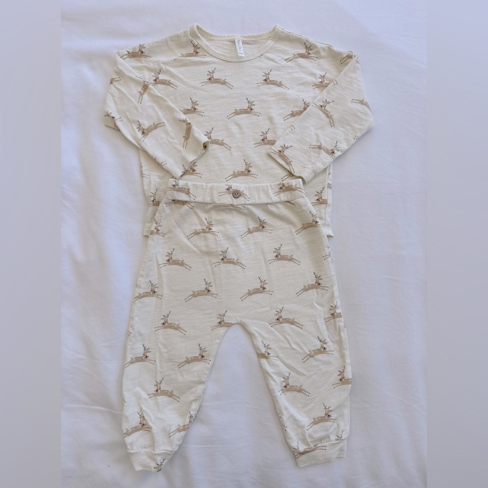 Rylee+Cru Long Sleeve Tee + Pant Set In Reindeer